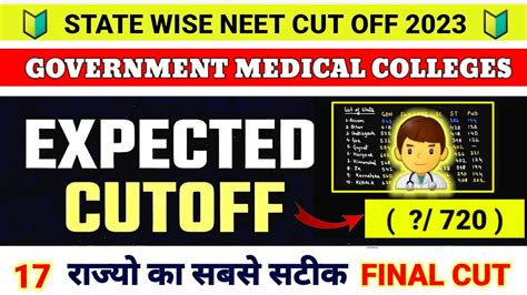 Neet Expected Cut Off Neet Cut Off State Wise Neet Cut