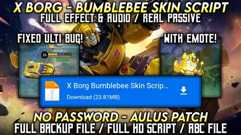 X Borg Bumblebee Skin Script Fixed Ulti Bug With Emote Full