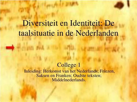 PPT Diversiteit En Identiteit De Taalsituatie In De Nederlanden