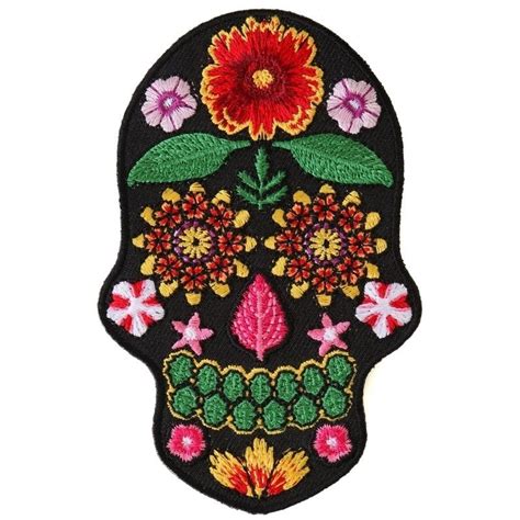 P Flower Skull Black Patch Hamrhead Smallest Dot Helmets