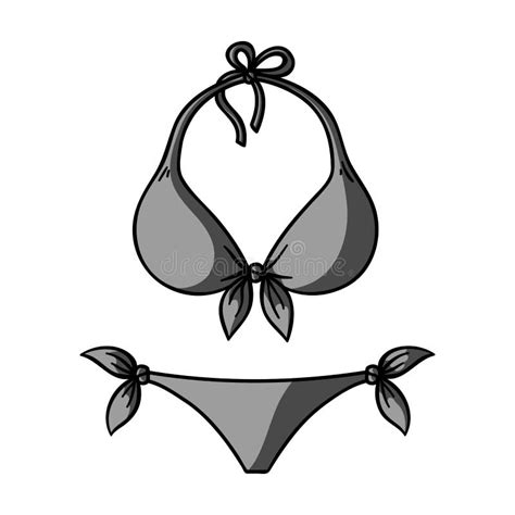 Ic Ne De Bikini Dans Le Style Monochrome D Isolement Sur Le Fond Blanc Illustration Courante