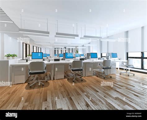 3d Render Working Office Stock Photo Alamy