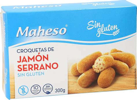 MAHESO croquetas de jamón serrano SIN GLUTEN caja 300 gr Amazon es