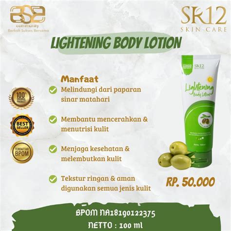 Jual Lightening Body Lotion SR12 Lotion Pencerah Kulit Shopee Indonesia