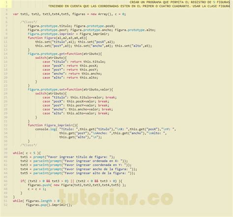 POO Javascript Aplicacion Clase Figura Tutorias Co