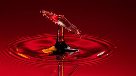 Drop Splash Macro Red Liquid K Hd Wallpaper