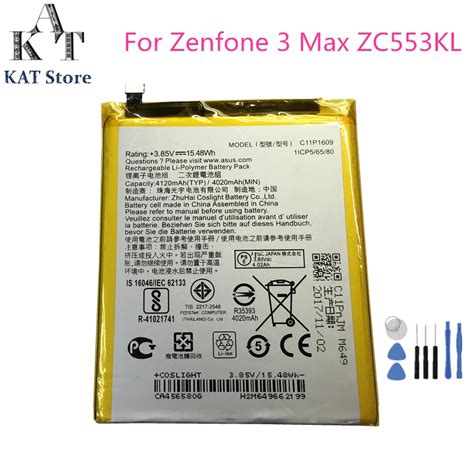 C11P1609 4120mAh Phone Battery For ASUS Zenfone 3 Max ZC553KL X00DDA