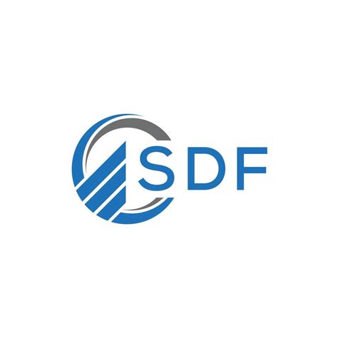 SDF Flat accounting logo design on white background. SDF creative initials Growth graph letter ...