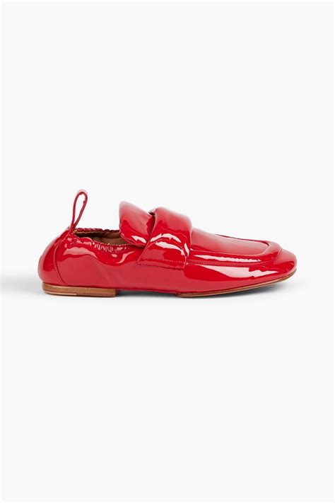 Dries Van Noten Patent Leather Loafers In Red Modesens