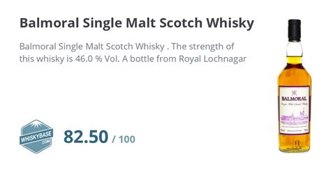 Balmoral Single Malt Scotch Whisky Ratings And Reviews Whiskybase