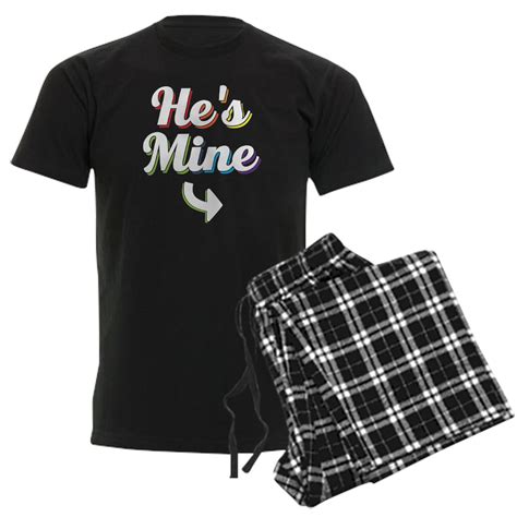 Cafepress He S Mine Gay Pride Men S Dark Pajamas Men S Dark Loose Fit Cotton Pajama Set