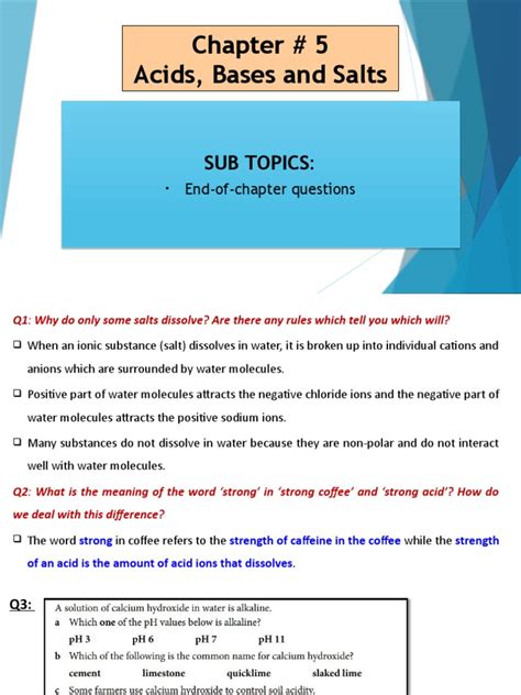 Igcse Chapter 5 Acids Bases And Salts Eocqs Pdf Acid Salt Chemistry