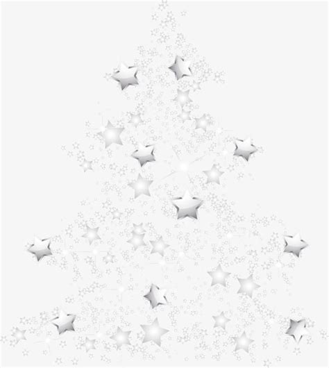 Silver Christmas Tree Clipart Vector, Christmas Tree With Silver Stars ...