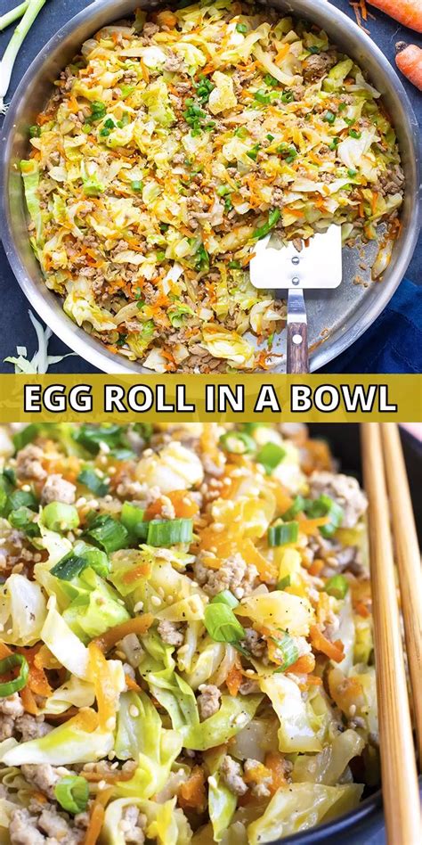 Egg Roll In A Bowl One Skillet Recipe Evolving Table Recipe Ground Turkey Recipes