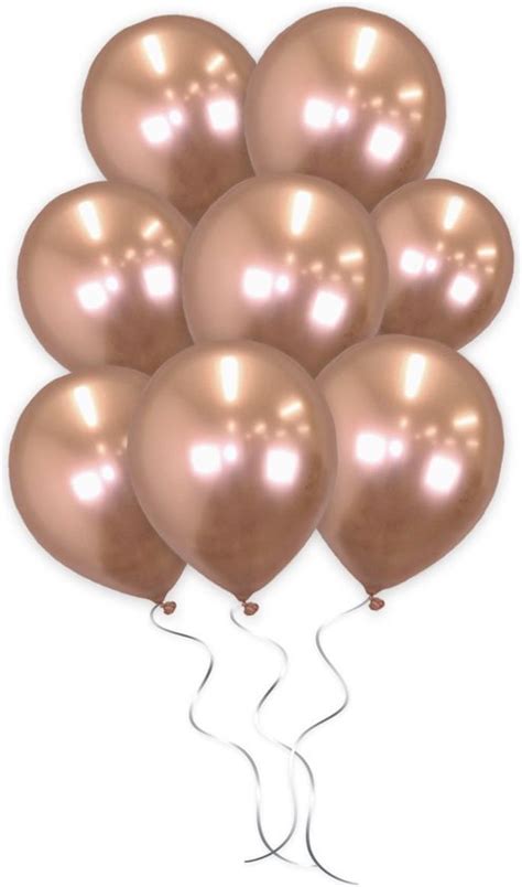 Luq Luxe Chrome Rose Gouden Helium Ballonnen Stuks Verjaardag