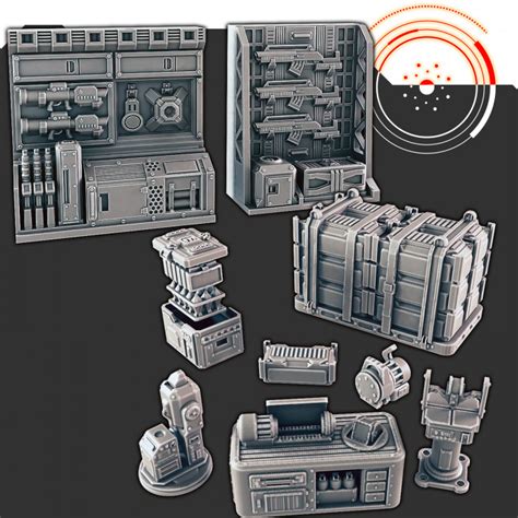 D Printable Sci Fi Scenery Armory And Tools Components Support Free