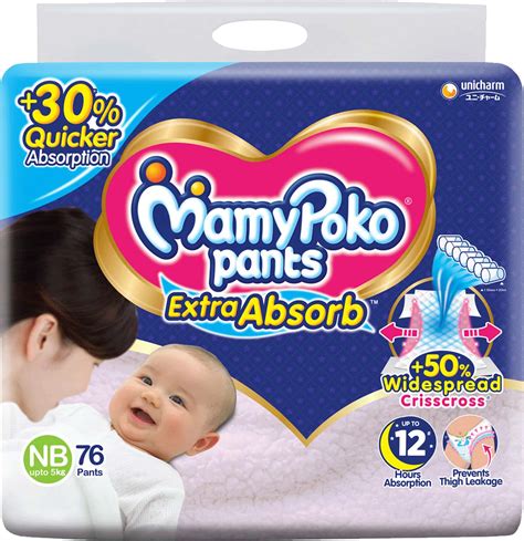 Buy MAMYPOKO PANTS EXTRA ABSORB (NEW BORN) - 76 DIAPERS Online & Get ...