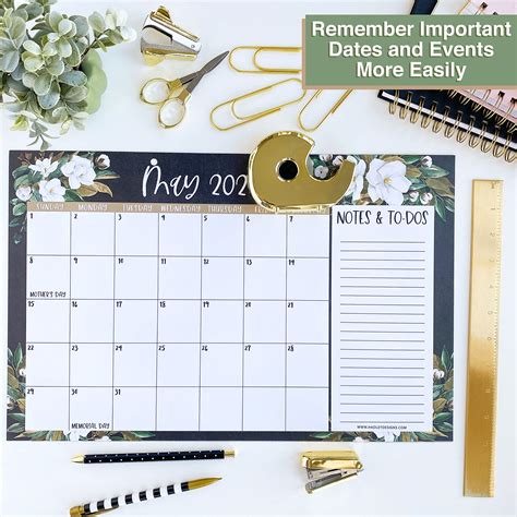 Large Desk Calendar 2022 2023 2022 Wall Calendar Flowers Desk