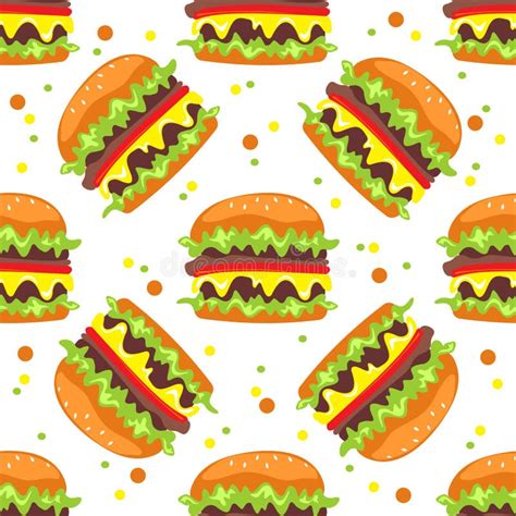 Burger Seamless Pattern Stock Vector Illustration Of Artistic 58204624