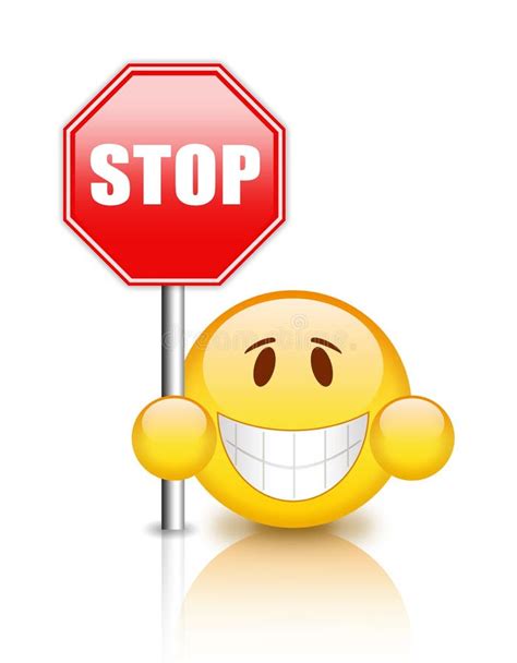 Emoticon With Stop Sign Stock Vector Illustration Of Vector 53889490
