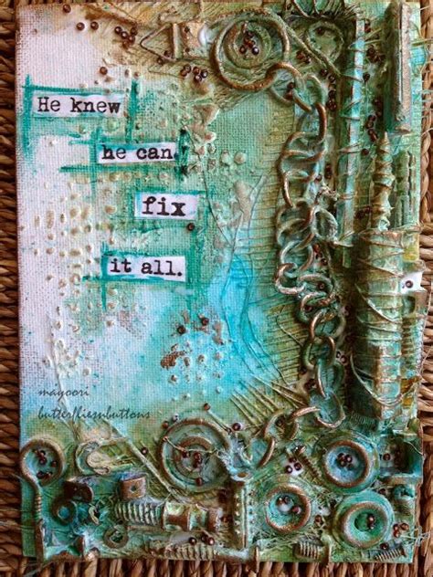 Butterflies N Buttons He Can Fix It Mini Art Journal Art Journal