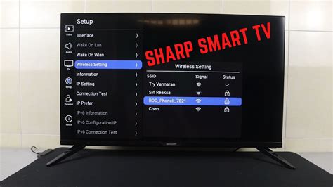 Sharp Smart Tv Wi Fi Connection Settings Youtube