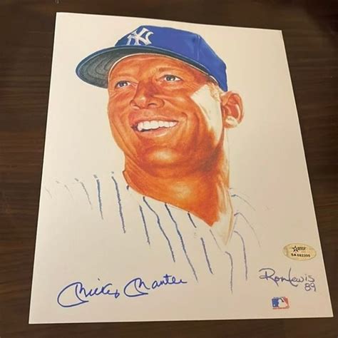 Mickey Mantle Autographed Photo Etsy