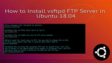 How To Install Vsftpd FTP Server In Ubuntu 18 04