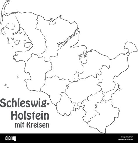 Map Of Schleswig Holstein With Borders In Gray Stock Vector Image And Art