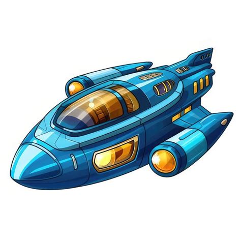 A Blue Spaceship With A Blue Star On The Side Premium Ai Generated Image