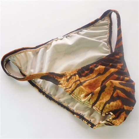 K377 P Mens String Bikini String Narrow Waist Body Posing Printed Swim Fabric EBay