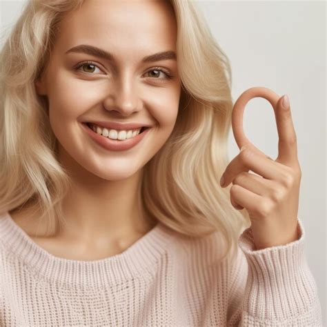 Premium Photo Charming Blonde Woman Showing Off Her Perfect Smile