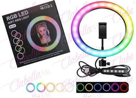 Aro de luz Led RGB multiusos 12 con luz de color blanca y cálida e