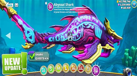 Hungry Shark World Abyssal Shark Unlocked And Fully Upgraded Update All 40 Sharks Unlocked