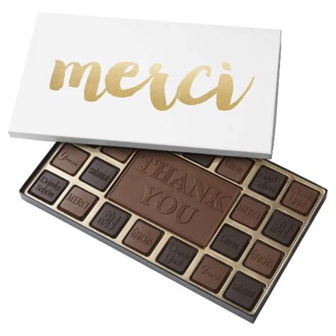 Graphic Merci Chocolate Box - Gold | Zazzle.com