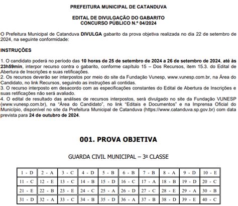 Concurso Guarda de Catanduva SP gabarito é divulgado