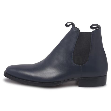 Chelsea Boots Men Blue Handmade Navy Blue Chelsea Boots Suede Leather