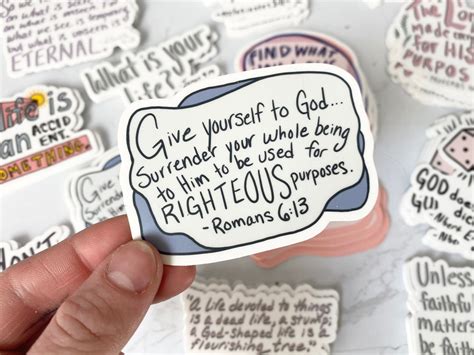 Bible Verse Sticker Vinyl Sticker Decal Romans 6 13 Etsy