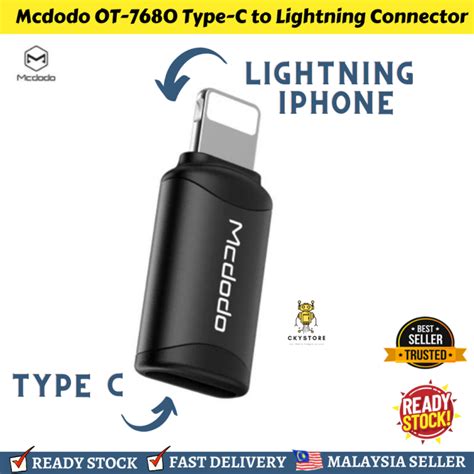 Mcdodo OT 7680 Type C To Lightning Connector Type C Female To Lightning