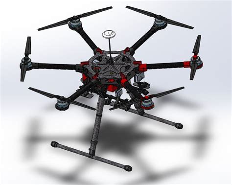 大疆dji S900六轴无人机三维建模图纸 Step格式step模型图纸下载 懒石网