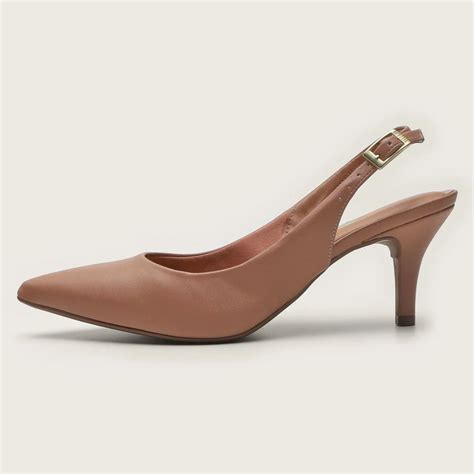 Scarpin Vizzano Slingback Pelica Feminino Nude Kaisis Calçados