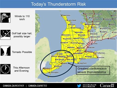 ECCC Weather Ontario On Twitter There Is A Severe Thunderstorm Risk