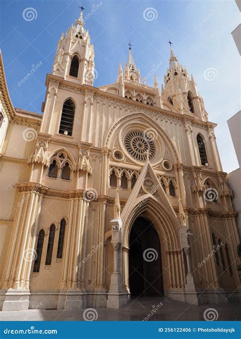 Elevation Of Sacred Heart Church In Malaga City In Spain Vertical