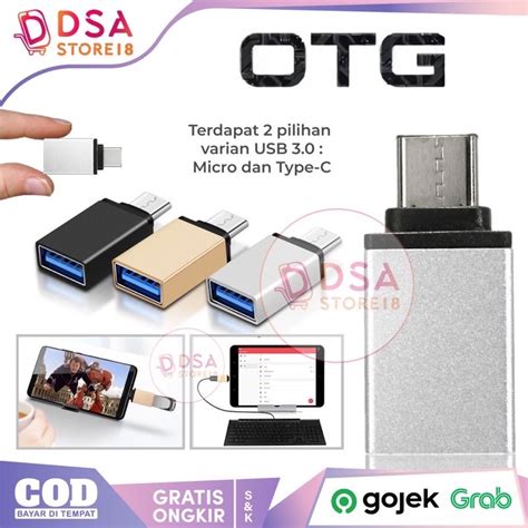 Jual Sambungan Converter Micro Usb To Usb Port Usb To Type C Otg