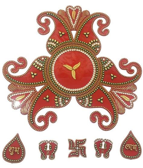 Suman Creations Acrylic Rangoli Red Buy Suman Creations Acrylic