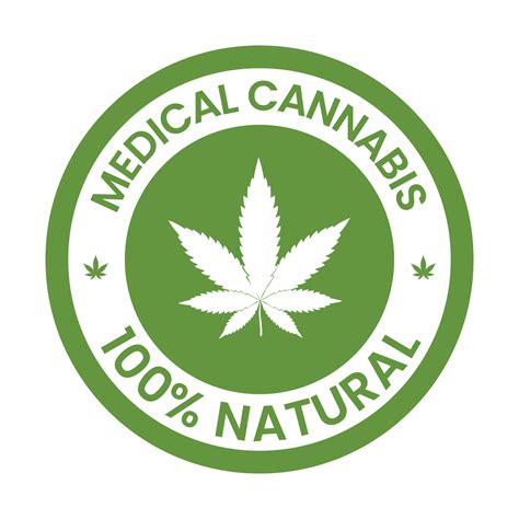 Medical Cannabis 100 Percent Natural Badge Label Seal Hemp Oil Label