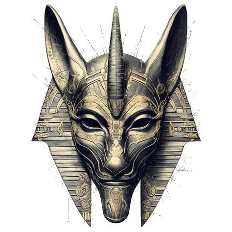 Premium AI Image | Anubis mask with a golden pattern on it generative ai