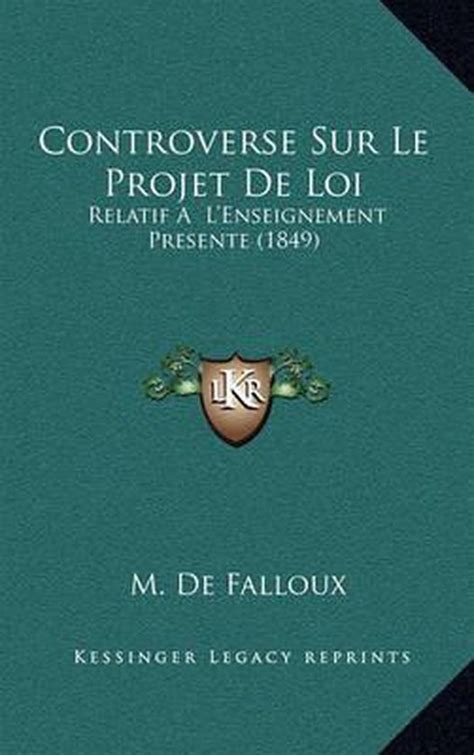 Controverse Sur Le Projet De Loi M De Falloux Boeken