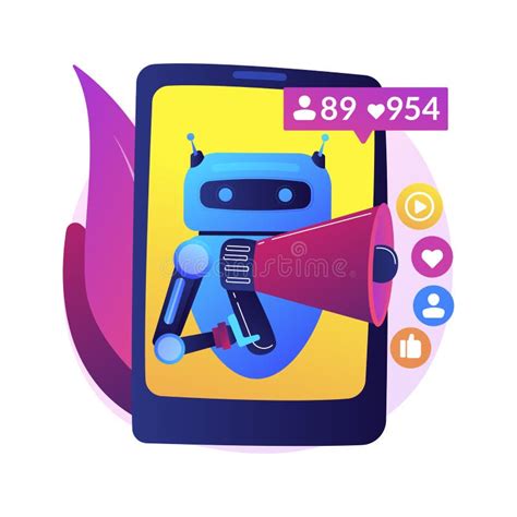 Artificial Intelligence In Social Media Abstract Concept Vector