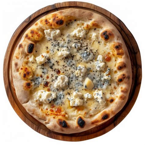 Four Cheeses Pizza With Blue Mold Cheese Goat Cheese Mozzarella And